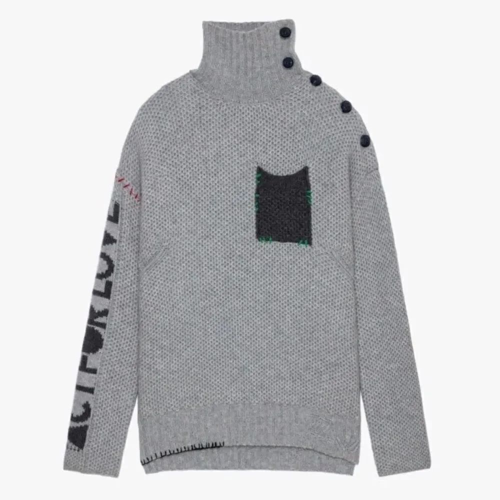 $998 Zadig & Voltaire Alma Pocket Cashmere Sweater Jumper Pullover NWT FLAWED - Picture 5 of 16